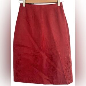 Vintage | Wilson’s Leather Red Snakeskin Midi Pencil Skirt